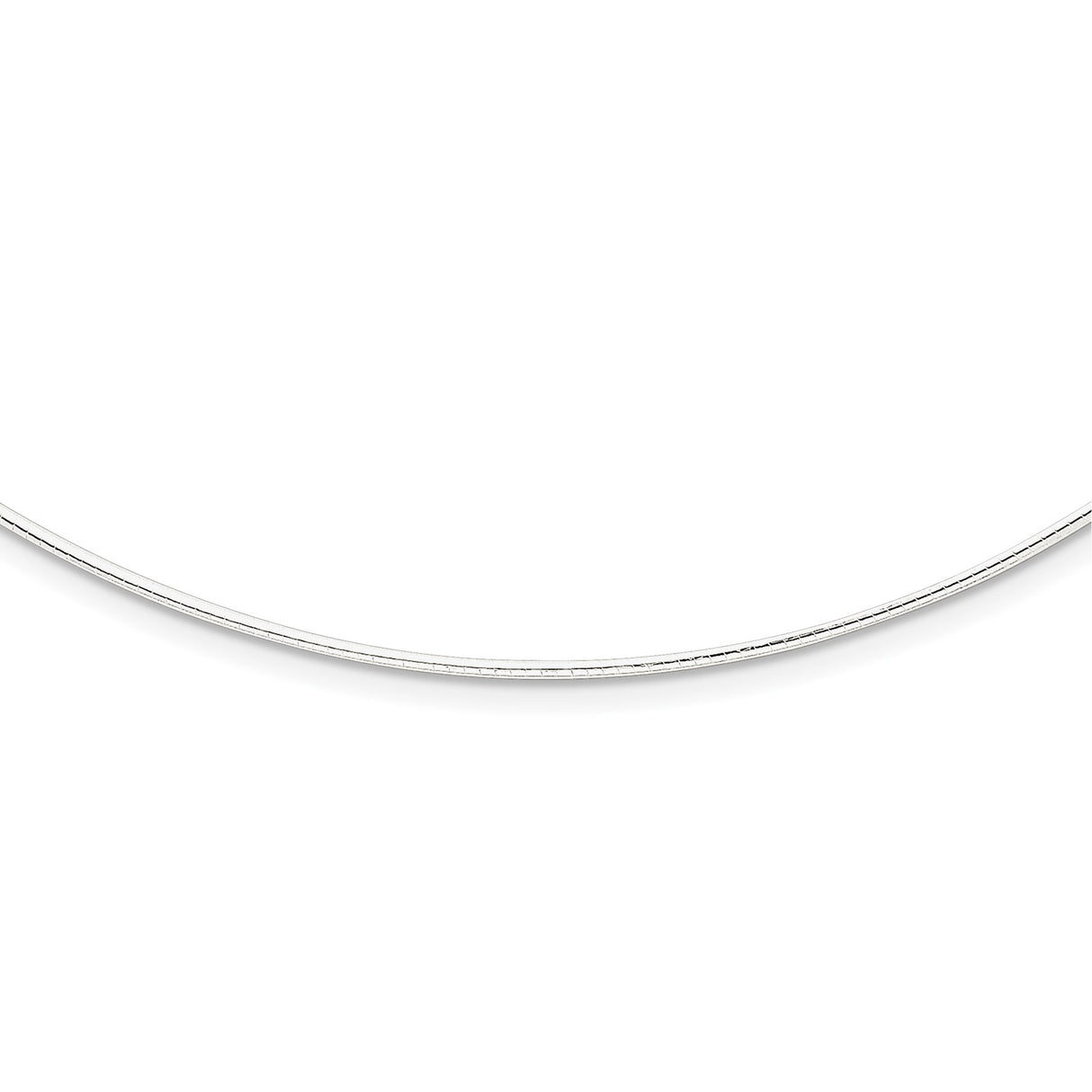 925 White Gold 1.35 mm Polished Chain Necklace alternate angle