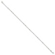 925 White Gold 3 mm Polished Chain Anklet, Solid