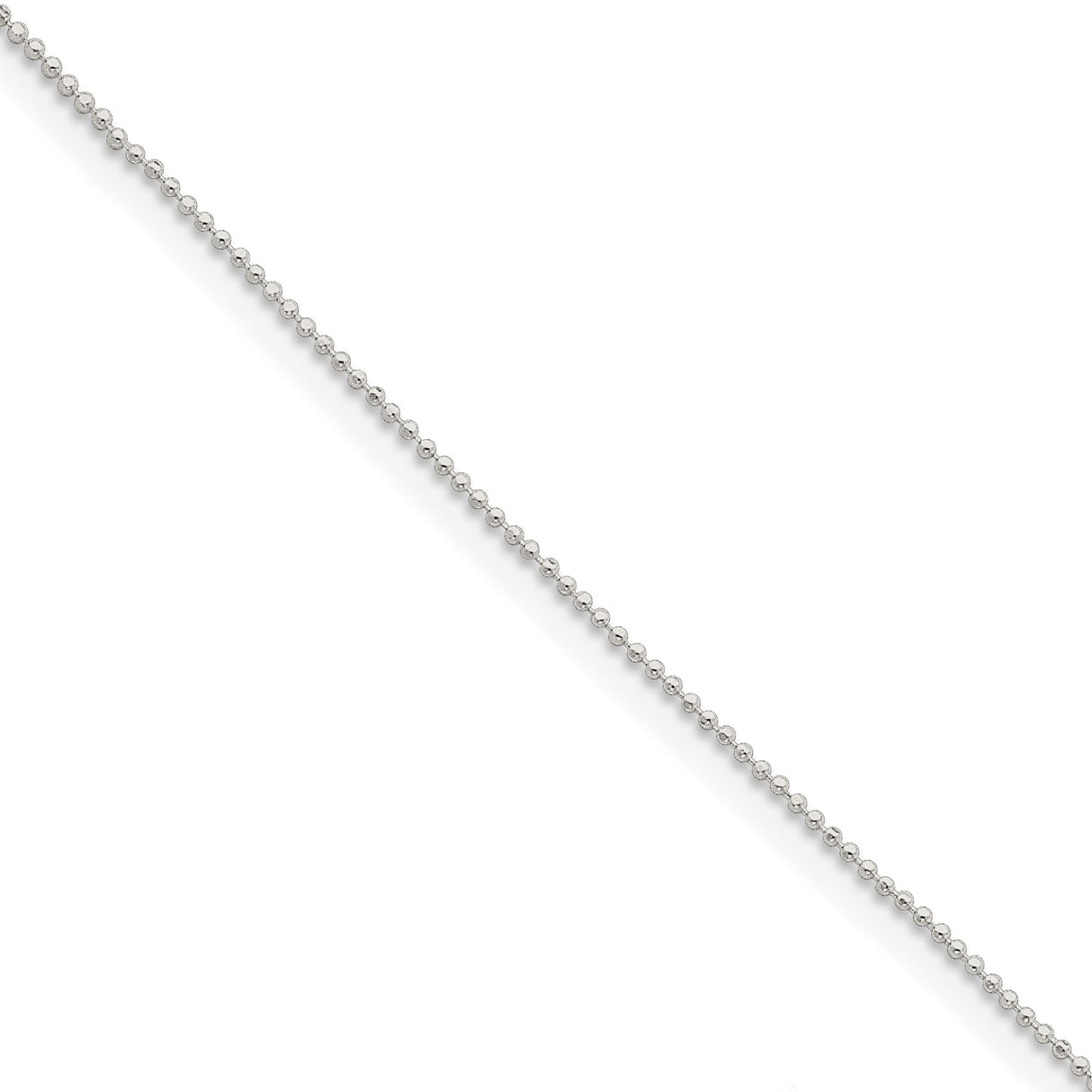925 White Gold 1 mm Polished Chain Necklace, Solid