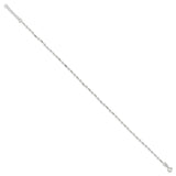 925 White Gold 2 mm Polished Chain Anklet, Solid