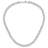 925 White Gold 7 mm Polished Chain Necklace