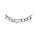 925 White Gold 7 mm Polished Chain Necklace alternate angle
