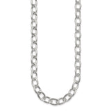 925 White Gold 8 mm Polished Chain Necklace