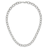 925 White Gold 8 mm Polished Chain Necklace alternate angle