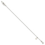 Polished Synthetic Pearl Dangle HOPE Bracelet Charm Pendant in Real 925 Sterling Silver