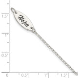 Polished Synthetic Pearl Dangle HOPE Bracelet Charm Pendant in Real 925 Sterling Silver