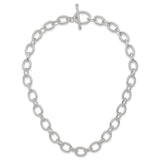 925 White Gold 13 mm Polished Chain Necklace, Solid alternate angle