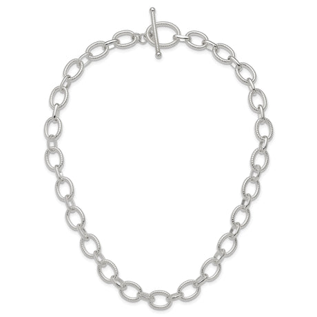925 White Gold 13 mm Polished Chain Necklace, Solid alternate angle