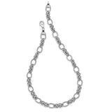925 White Gold 10 mm Polished Chain Necklace, Solid