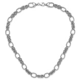 925 White Gold 10 mm Polished Chain Necklace, Solid alternate angle