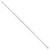 925 White Gold 0.8 mm Polished Chain Anklet