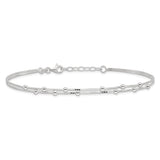 925 White Gold 0.8 mm Polished Chain Anklet alternate angle