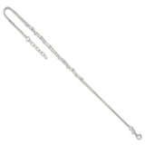 925 White Gold 0.8 mm Polished Chain Anklet detail view