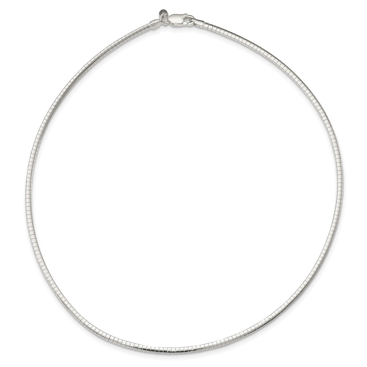 925 White Gold 3 mm Polished Chain Necklace