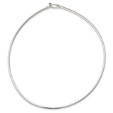 925 White Gold 3 mm Polished Chain Necklace