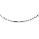 925 White Gold 3 mm Polished Chain Necklace alternate angle