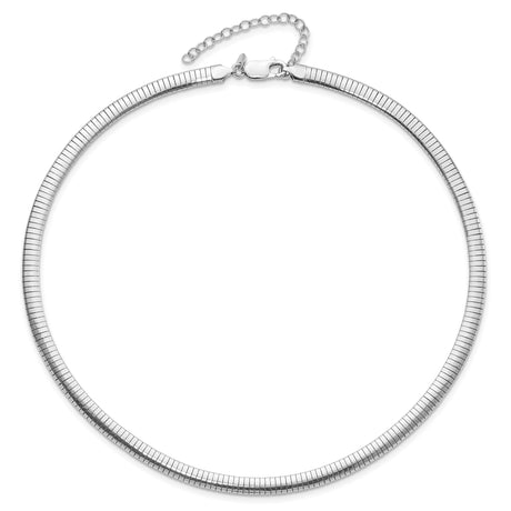 925 White Gold 5.2 mm Polished Chain Necklace