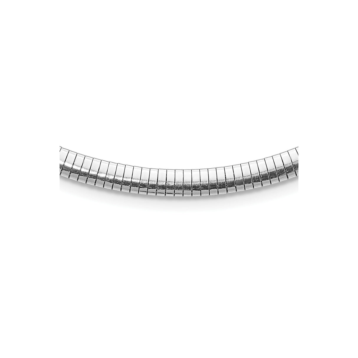925 White Gold 5.2 mm Polished Chain Necklace alternate angle