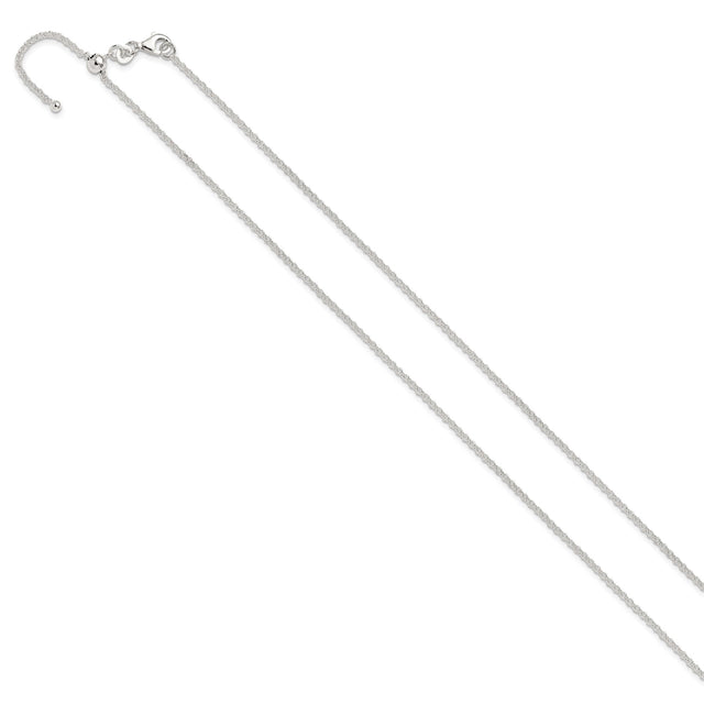 925 White Gold 1.8 mm Polished Chain Necklace