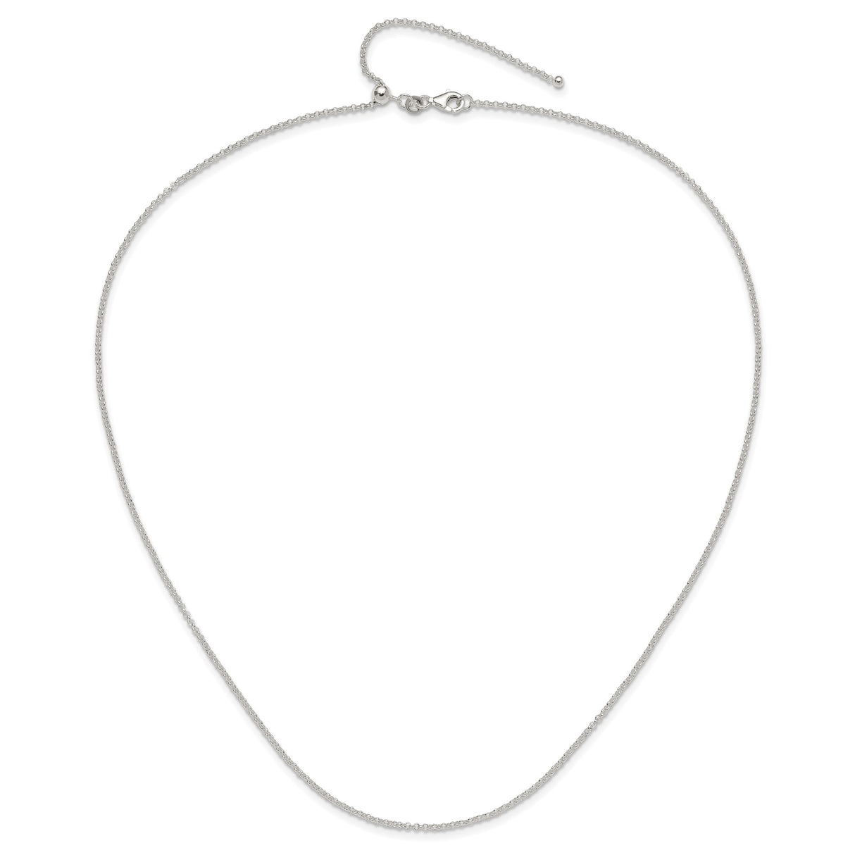 925 White Gold 1.8 mm Polished Chain Necklace alternate angle