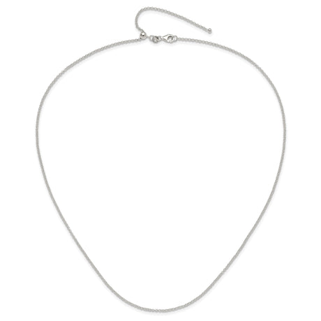 925 White Gold 1.8 mm Polished Chain Necklace alternate angle