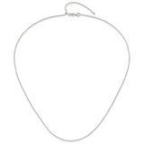925 White Gold 1.5 mm Polished Chain Necklace alternate angle