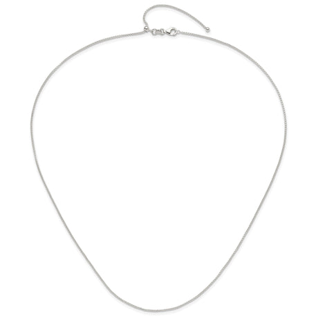925 White Gold 1.5 mm Polished Chain Necklace alternate angle
