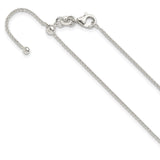 925 White Gold 1.5 mm Polished Chain Necklace detail view
