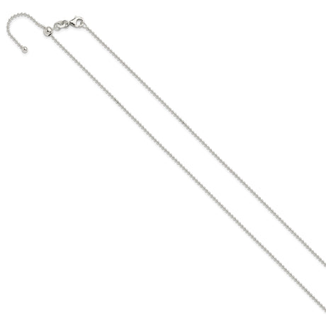 925 White Gold 1.5 mm Polished Chain Necklace