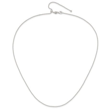925 White Gold 1.5 mm Polished Chain Necklace alternate angle