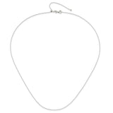 925 White Gold 1 mm Polished Chain Necklace alternate angle