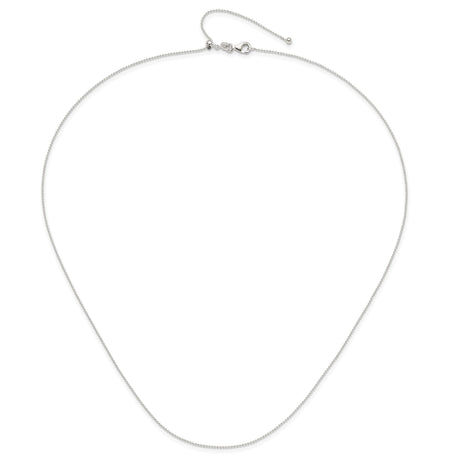 925 White Gold 1 mm Polished Chain Necklace alternate angle