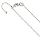 925 White Gold 1 mm Polished Chain Necklace detail view