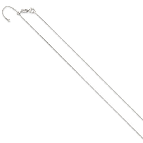 925 White Gold .95 mm Polished Chain Necklace