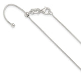 925 White Gold .95 mm Polished Chain Necklace detail view