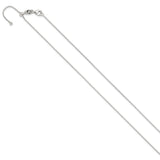 925 White Gold 0.9 mm Box Chain Necklace, Polished