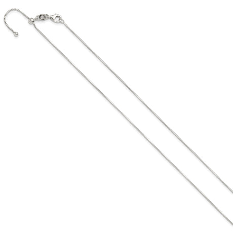 925 White Gold 0.9 mm Box Chain Necklace, Polished