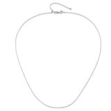 925 White Gold 0.9 mm Box Chain Necklace, Polished alternate angle