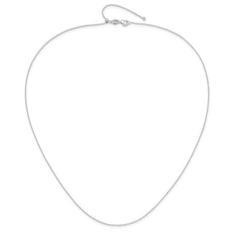 925 White Gold 1.2 mm Polished Chain Necklace alternate angle