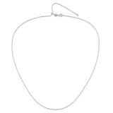 925 White Gold .95 mm Polished Chain Necklace alternate angle