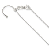 925 White Gold .95 mm Polished Chain Necklace detail view