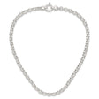 925 White Gold 6.75 mm Polished Chain Necklace, Solid