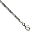 925 White Gold 3 mm Rope Chain Bracelet shown for scale