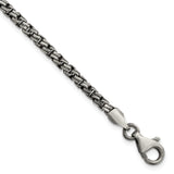 925 White Gold 3.5 mm Open link Chain Bracelet shown for scale
