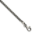 925 White Gold 3.36 mm Box Chain Bracelet shown for scale