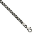 925 White Gold 4.11 mm Box Chain Bracelet shown for scale