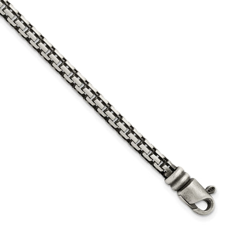 925 White Gold 4.11 mm Bismark Chain Bracelet