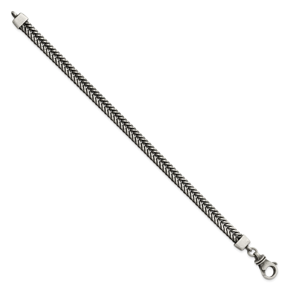 925 White Gold 6.55 mm Spiga (wheat) Chain Bracelet