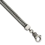 925 White Gold 6.55 mm Spiga (wheat) Chain Bracelet alternate angle