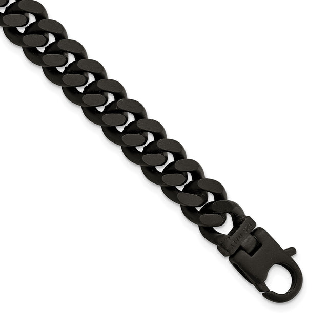 925 White Gold 9.2 mm Curb Chain Bracelet